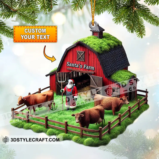 Santa’s Farm Christmas Ornament Personalized 3.54’’ / 1
