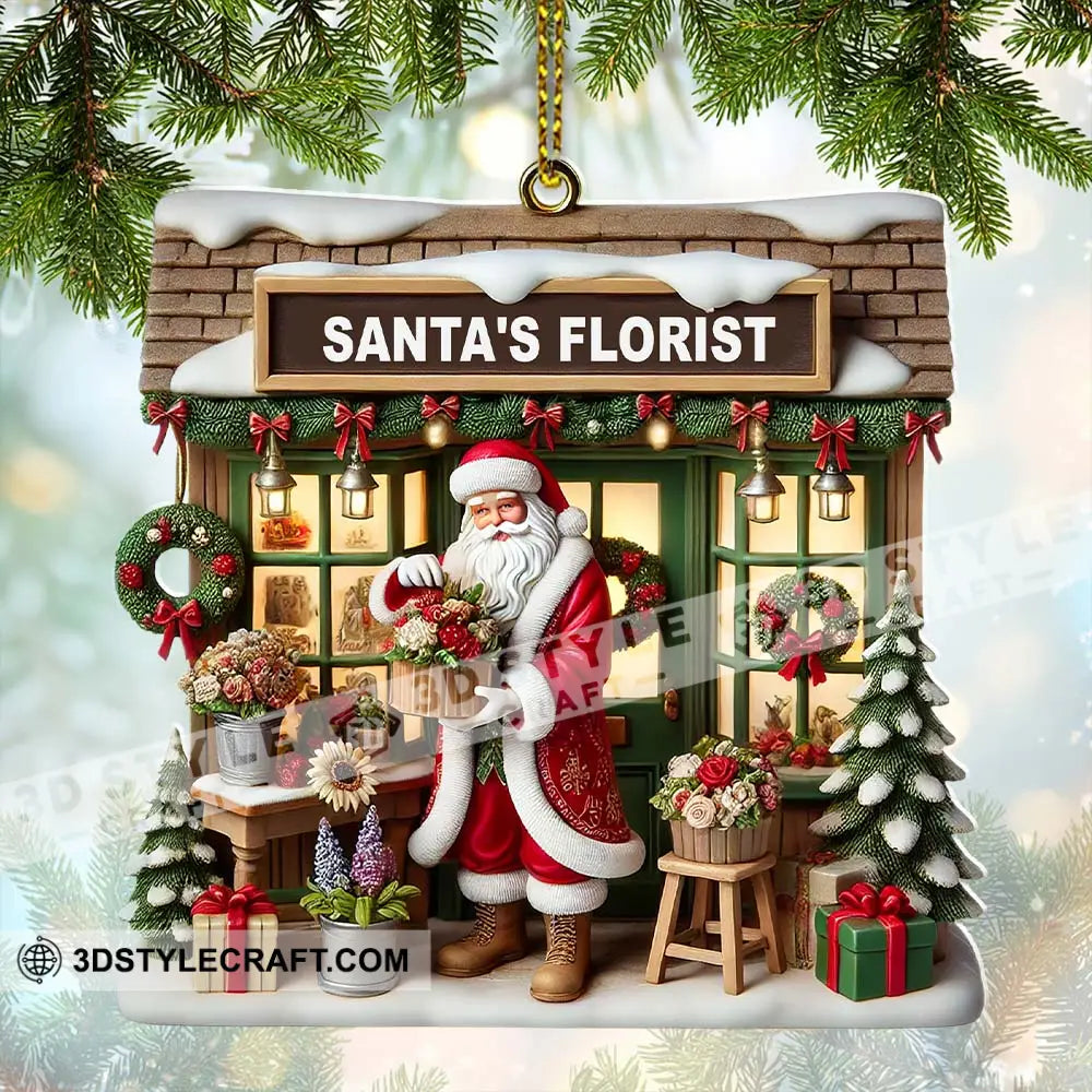 Santa’s Florist Christmas Ornament Personalized