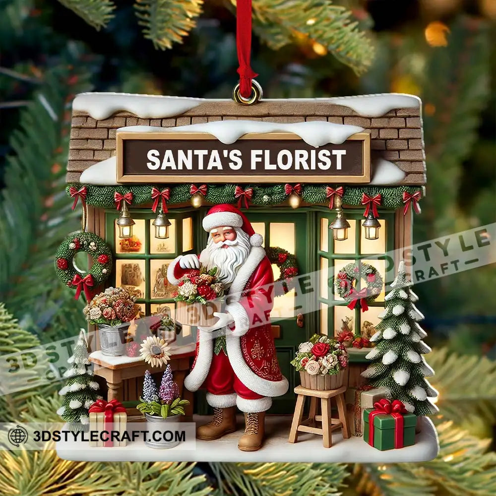 Santa’s Florist Christmas Ornament Personalized