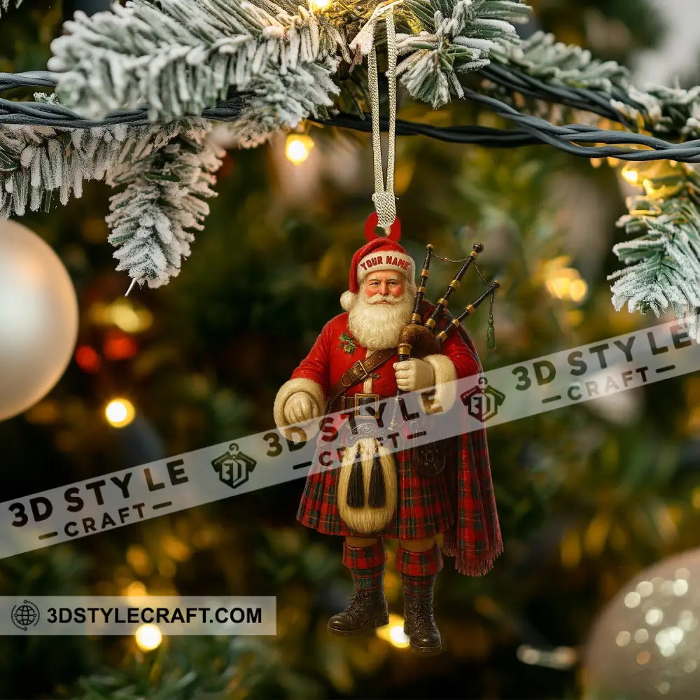 Scottish Santa Home Decor Christmas Ornament Personalized Ornament Ornament