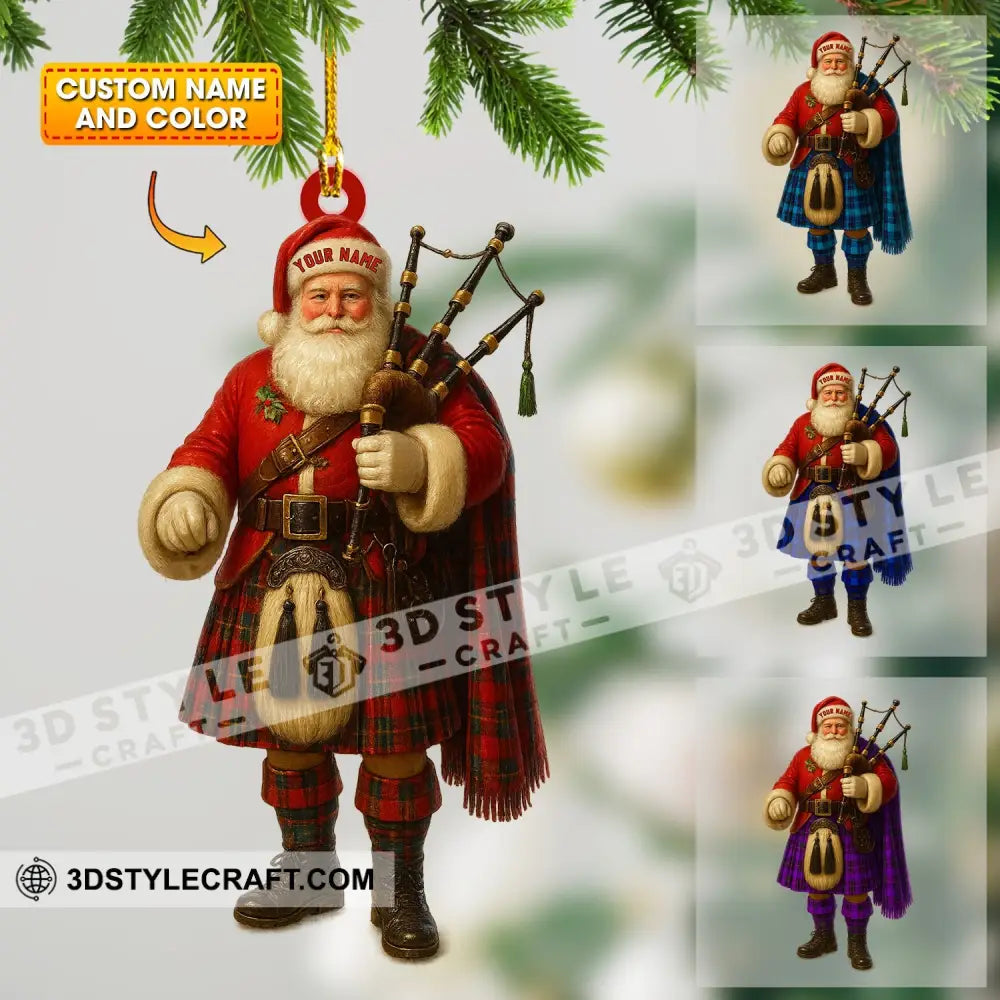 Scottish Santa Home Decor Christmas Ornament Personalized Ornament 3.54’’ / 1 Ornament Ornament