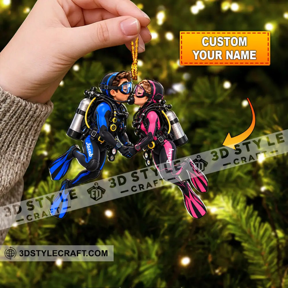 Scuba Diving Home Decor Christmas Ornament Personalized Ornament - 3.54’’ / 1 Ornament - Ornament