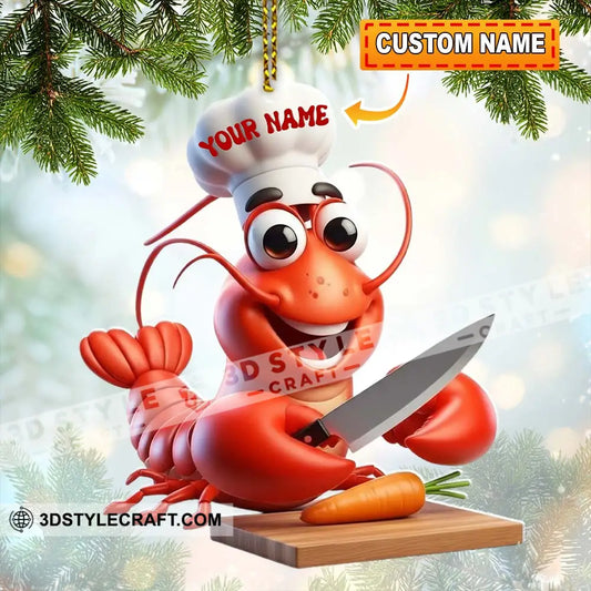 Seafood Chef Lobster Home Decor Christmas Ornament Personalized Ornament 3.54’’ / 1 Ornament Ornament