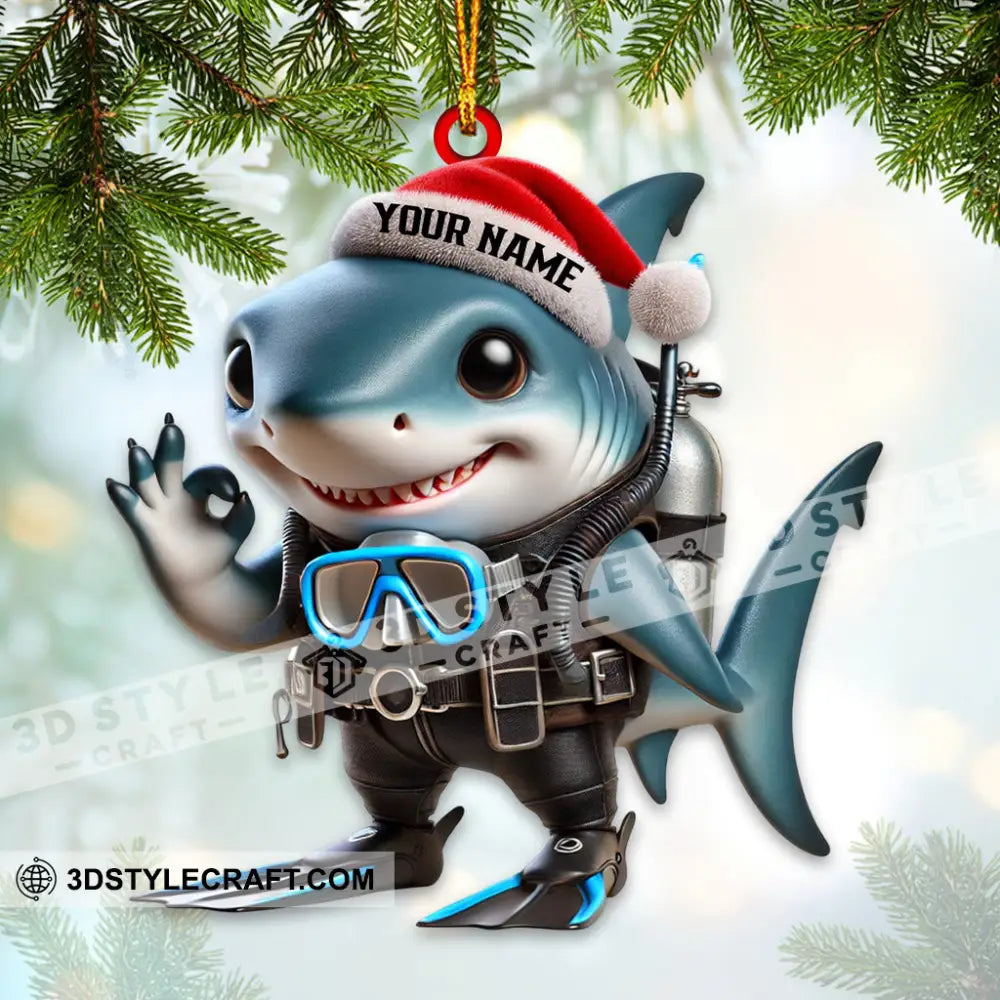 Shark King Home Decor Christmas Ornament Personalized 3.54’’ / 1
