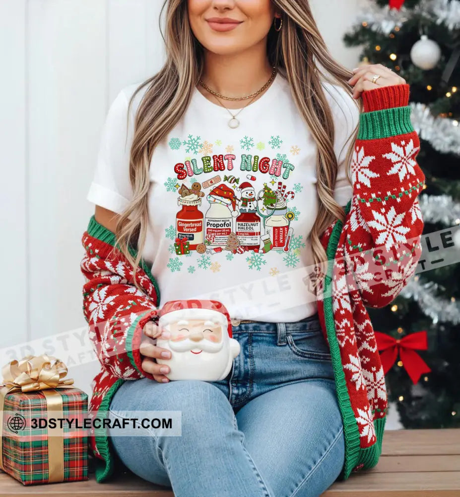 Silent Night Gift For Christmas Hoodie Apparel