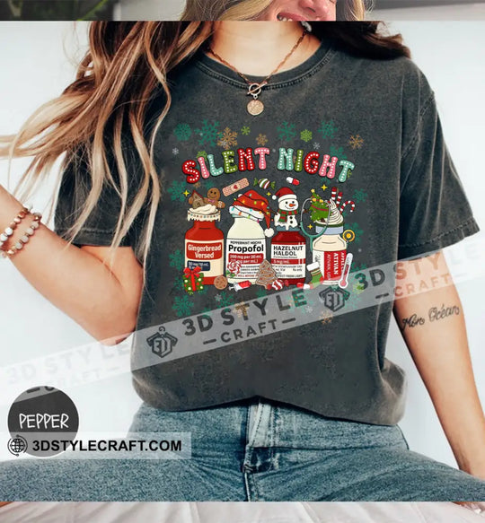 Silent Night, Gift For Christmas T-Shirt style option 3
