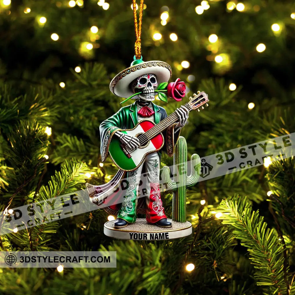 Skull Musican Home Decor Christmas Ornament Personalized