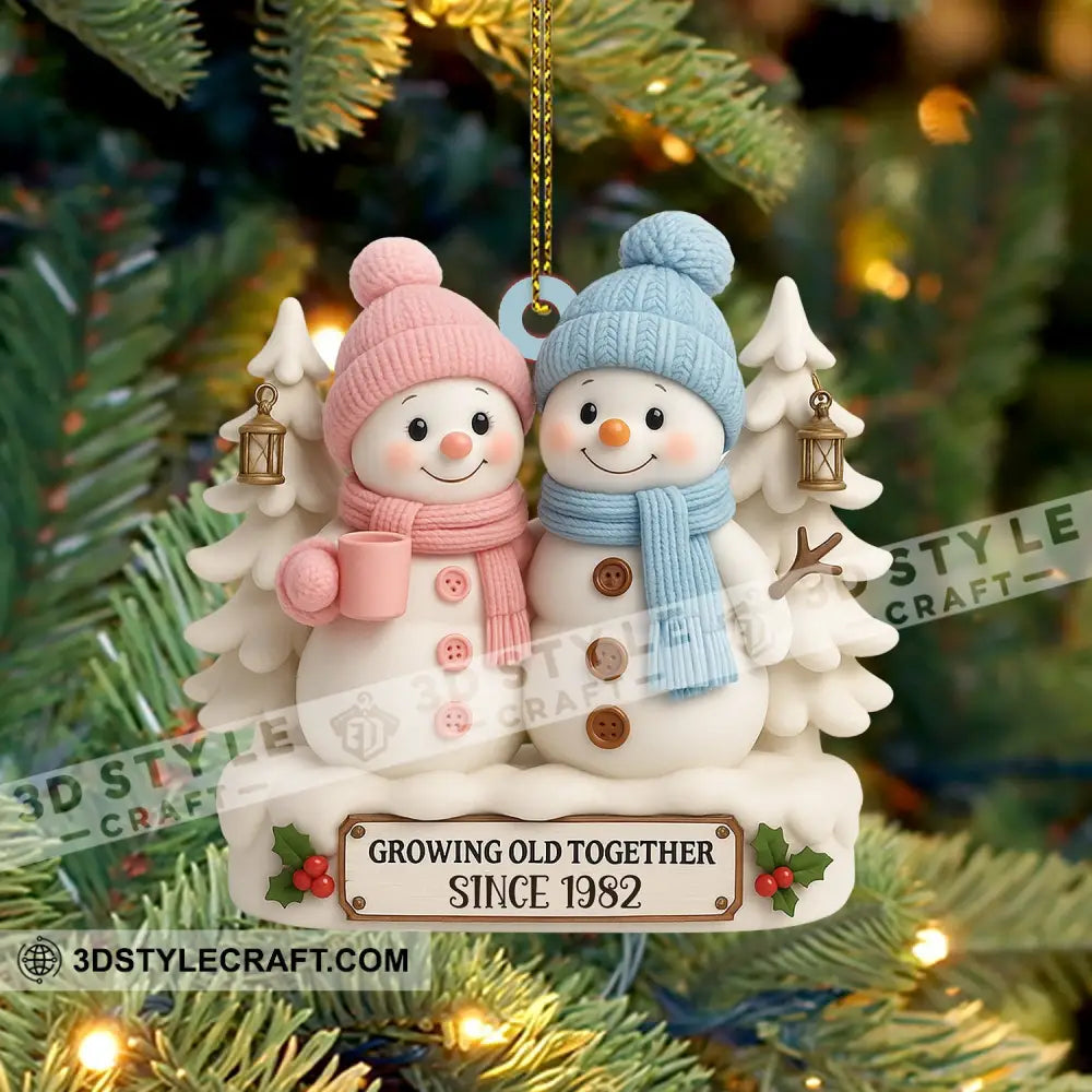 Snowman Couple Christmas Home Decor Christmas Ornament Personalized Ornament Ornament