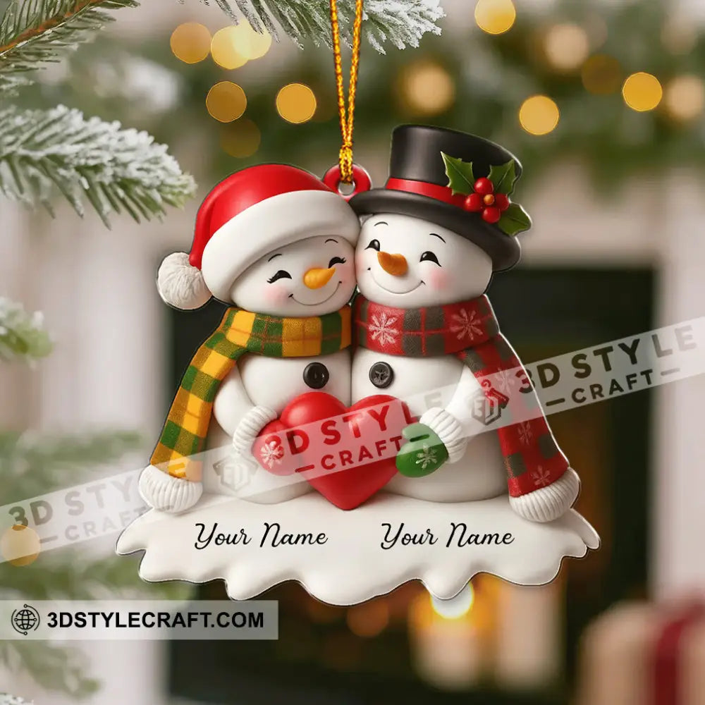 Snowman Couple Christmas Home Decor Christmas Ornament Personalized Ornament Ornament