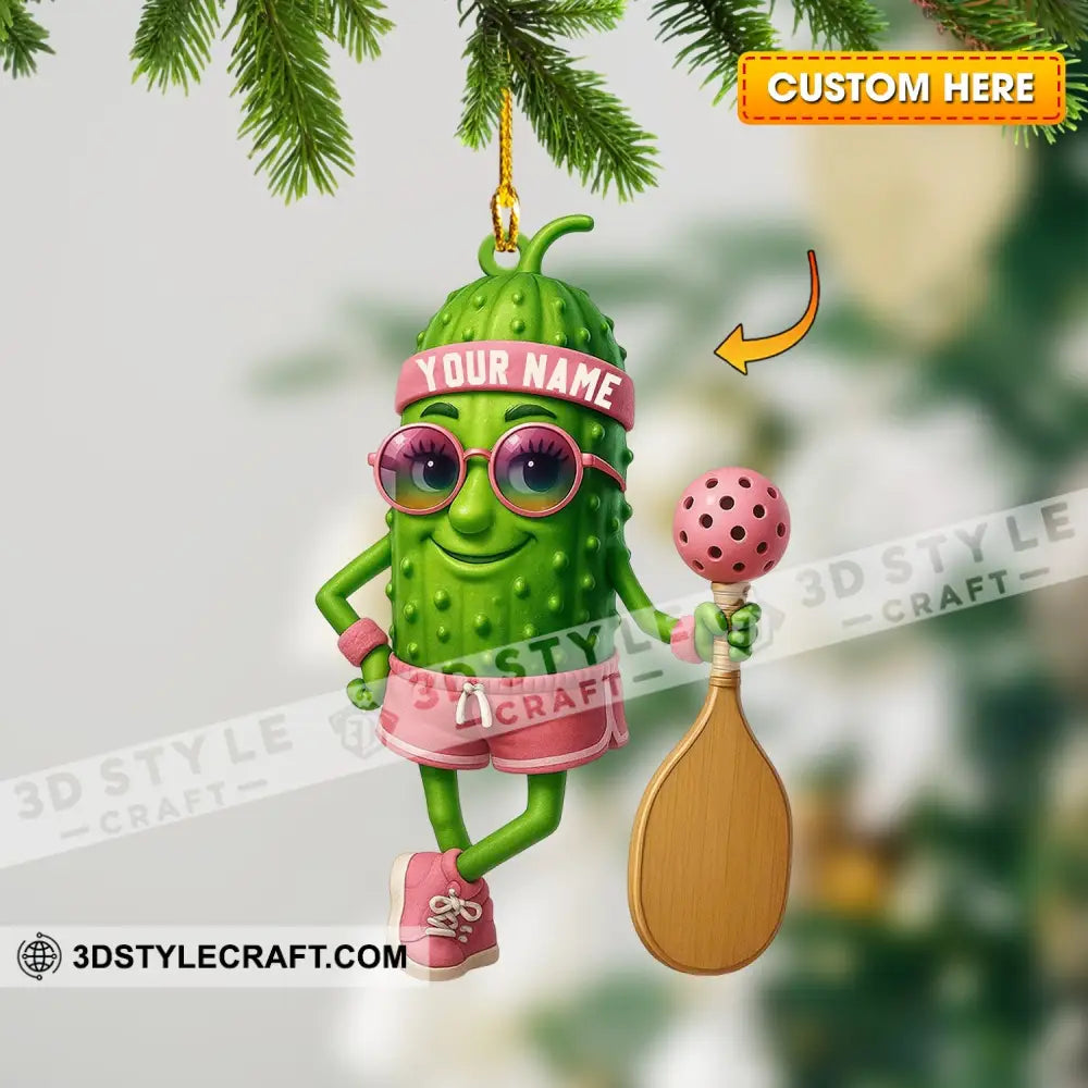 Sporty Cucumber Christmas Home Decor Christmas Ornament Personalized Ornament 3.54’’ / 1 Ornament Ornament