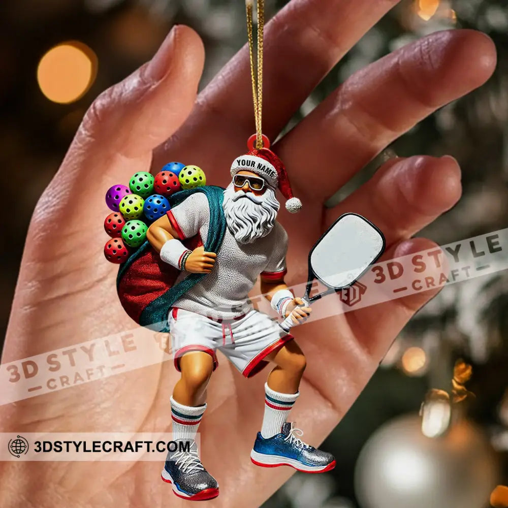 Sporty Santa Christmas Home Decor Ornament Personalized