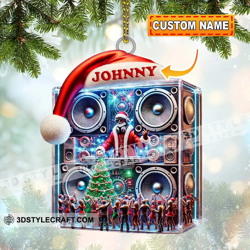 Swag Dj Santa Christmas Ornament Personalized