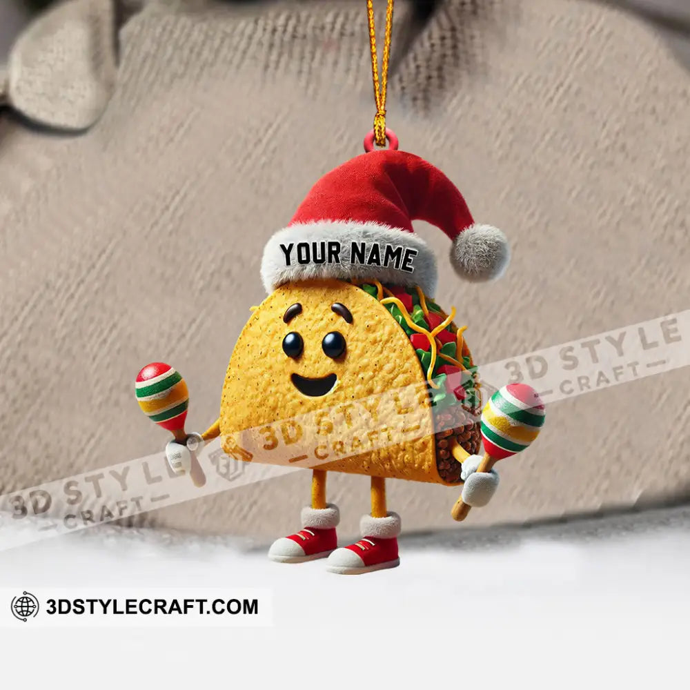 Taco Christmas Home Decor Ornament Personalized 3.54’’ / 1