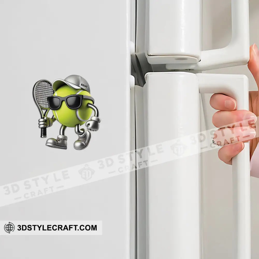 Tennis Custom Color And Name - Personalized Fridge Magnet 3.54’’ / 1 Piece