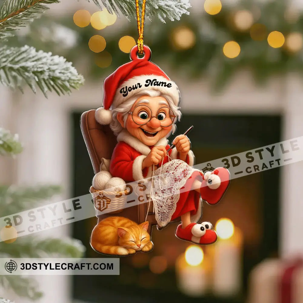 The Knitting Woman Home Decor Christmas Ornament Personalized Ornament Ornament