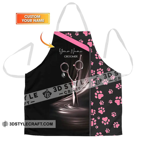 Unisex Apron, Custom Name Apron - Groomer Paws Custom Name Apparel style option 1