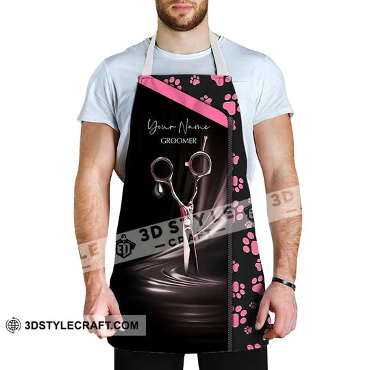 Unisex Apron, Custom Name Apron - Groomer Paws Custom Name Apparel style option 4