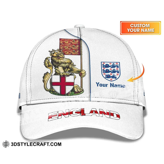 Unisex Cap,  Custom England Football Name Cap, England The Three Lions style option 1