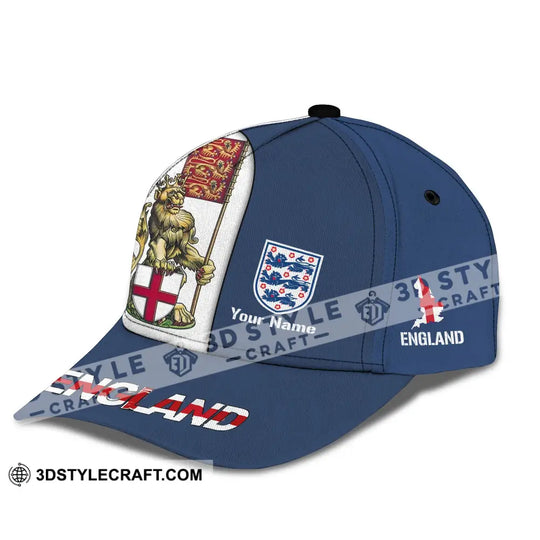 Unisex Cap,  Custom England Football Name Cap, England Three Lion style option 4