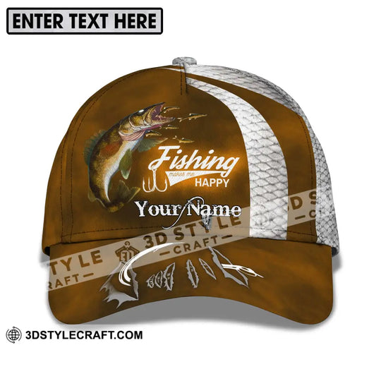 Unisex Cap, Custom Fishing Makes Me Happy Cap style option 2