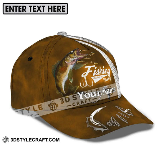 Unisex Cap, Custom Fishing Makes Me Happy Cap style option 4