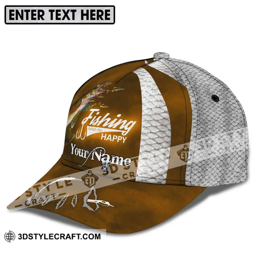 Unisex Cap, Custom Fishing Makes Me Happy Cap style option 3