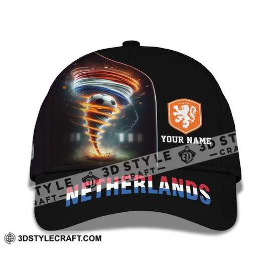 Unisex Cap, Custom Name And Number Euro 2024 Cap National Team, Netherlands Tornado style option 2