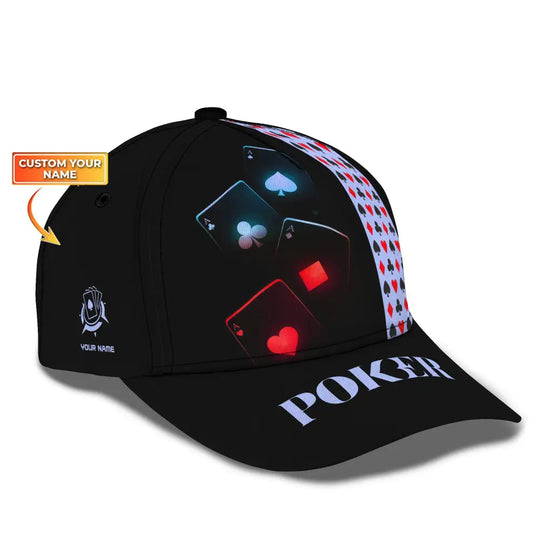 Unisex Cap, Custom Name Poker Classic Cap, Poker Hat, Casino Poker style option 1