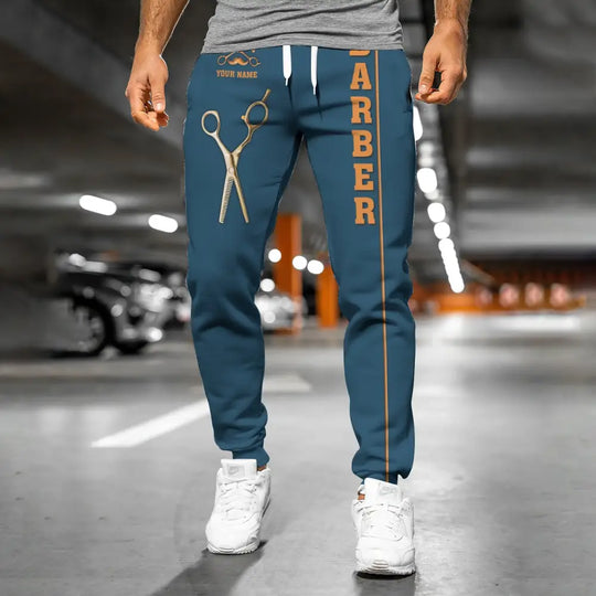 Unisex Clothing, Custom Barber Jogger, Barber Sportwear, Jogger Pants For Men and Women style option 2