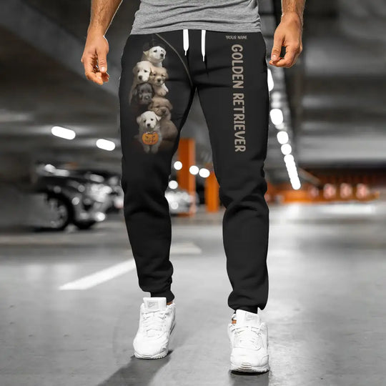 Unisex Clothing, Custom Halloween Jogger, Golden Retriever Halloween, Jogger Pants For Halloween style option 2