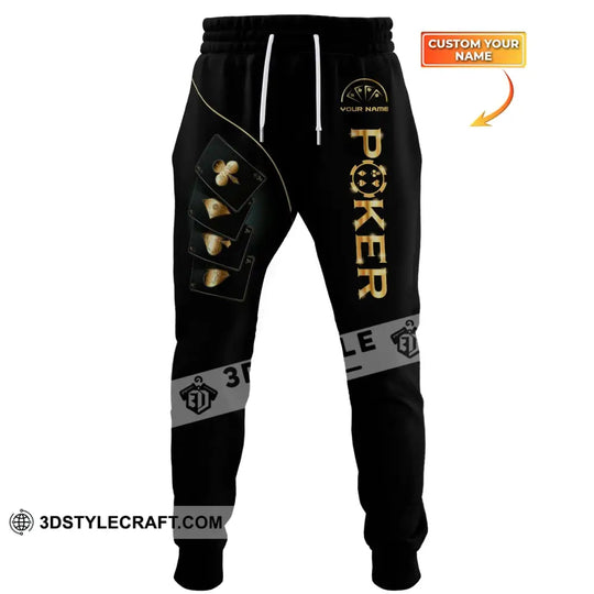 Unisex Clothing, Custom Name Poker Jogger Pants, Poker Pants, Casino Poker style option 1