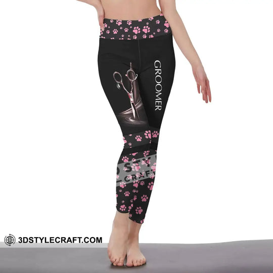 Unisex Pants - 3D Pants - Groomer Paws Legging Pants style option 1