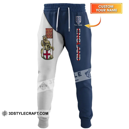 Unisex Pants - Custom England Football Name Pants, England Three Lion style option 1
