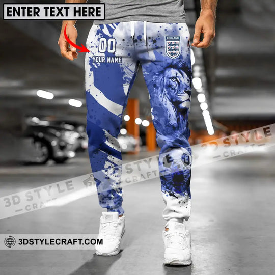 Unisex Pants - Custom Name And Number Pants, England National Team Lion Ball style option 1