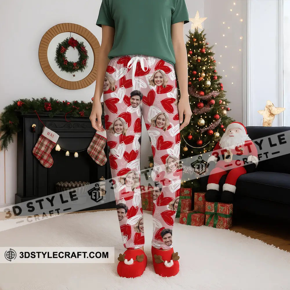 Unisex Pants - Pink Heart Couple Lover Sport Pants Pants