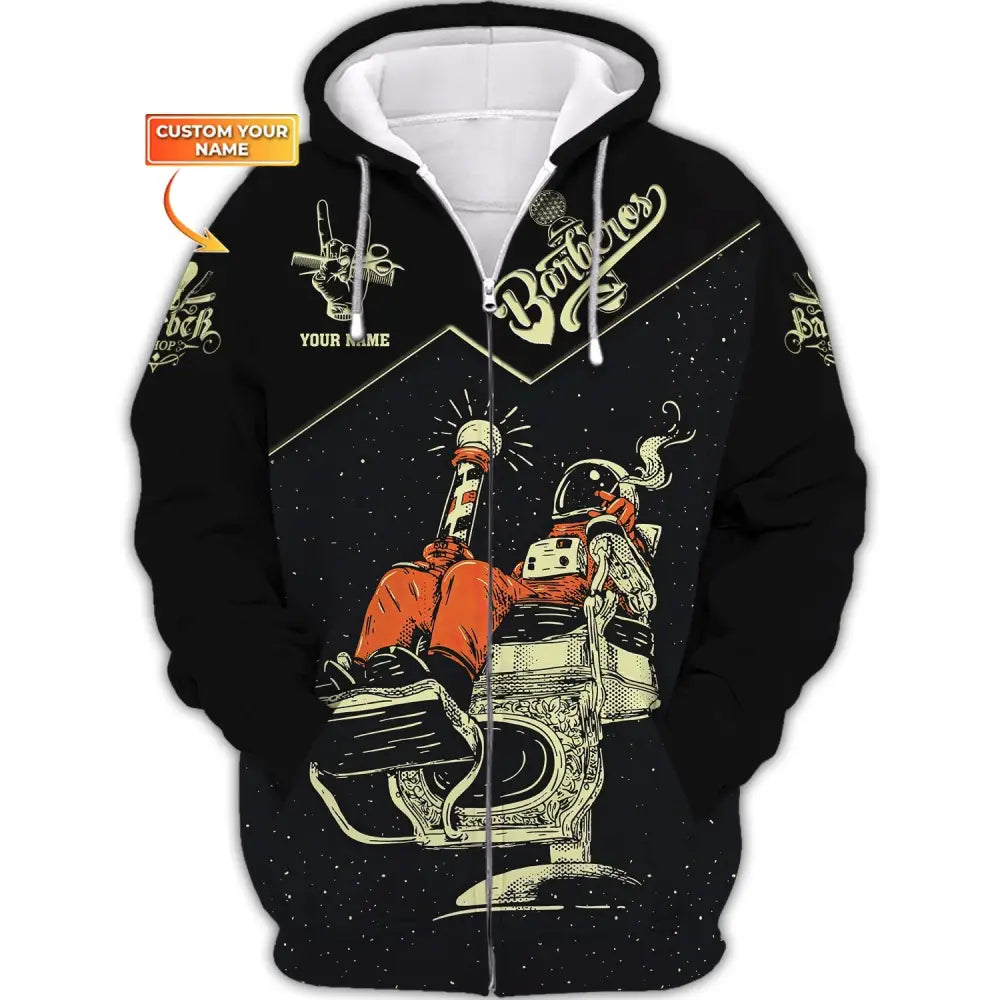 Unisex Shirt Barber For Hairstylists Zipper Hoodie / S T-Shirt