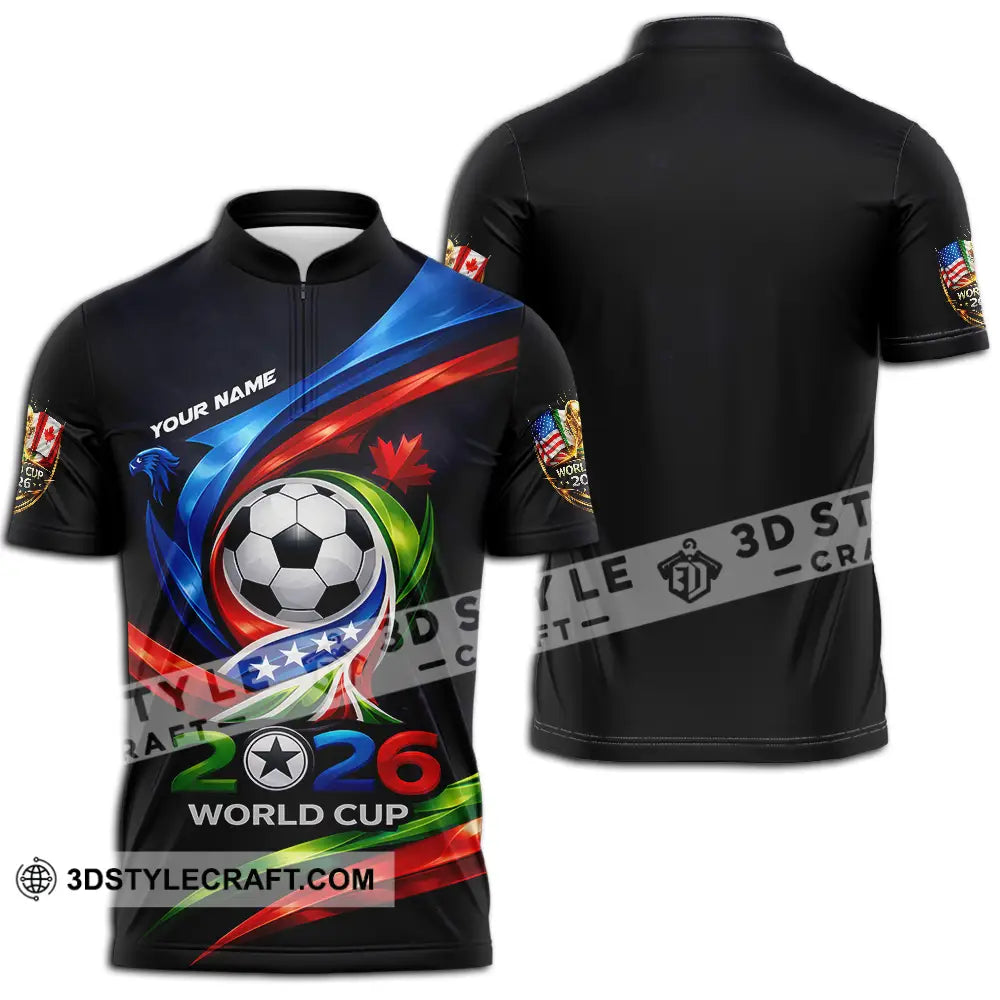 Unisex Shirt - Custom 2026 World Cup 3D Shirt Zipper Polo Shirt / S T-shirt