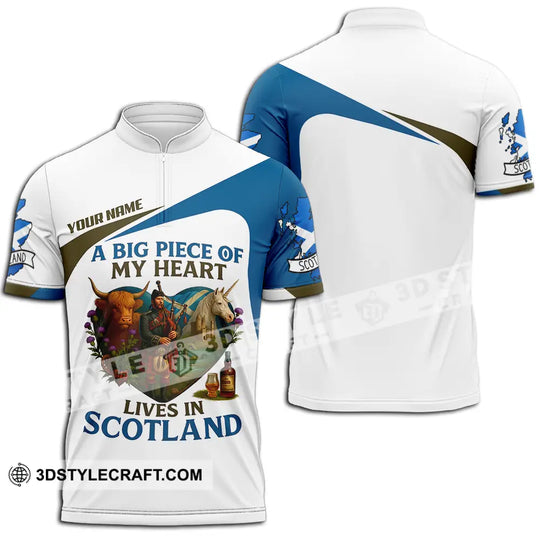 Unisex Shirt - Custom A Big Piece Of My Heart Lives In Scotland Shirt style option 2