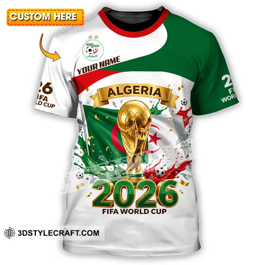 Unisex Shirt - Custom Algeria World Cup 2026 3D Shirt style option 1