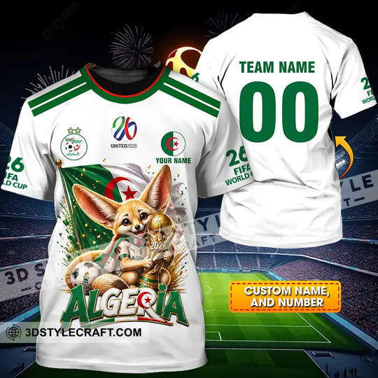 Unisex Shirt - Custom Algeria World Cup 2026 3D Shirt style option 1