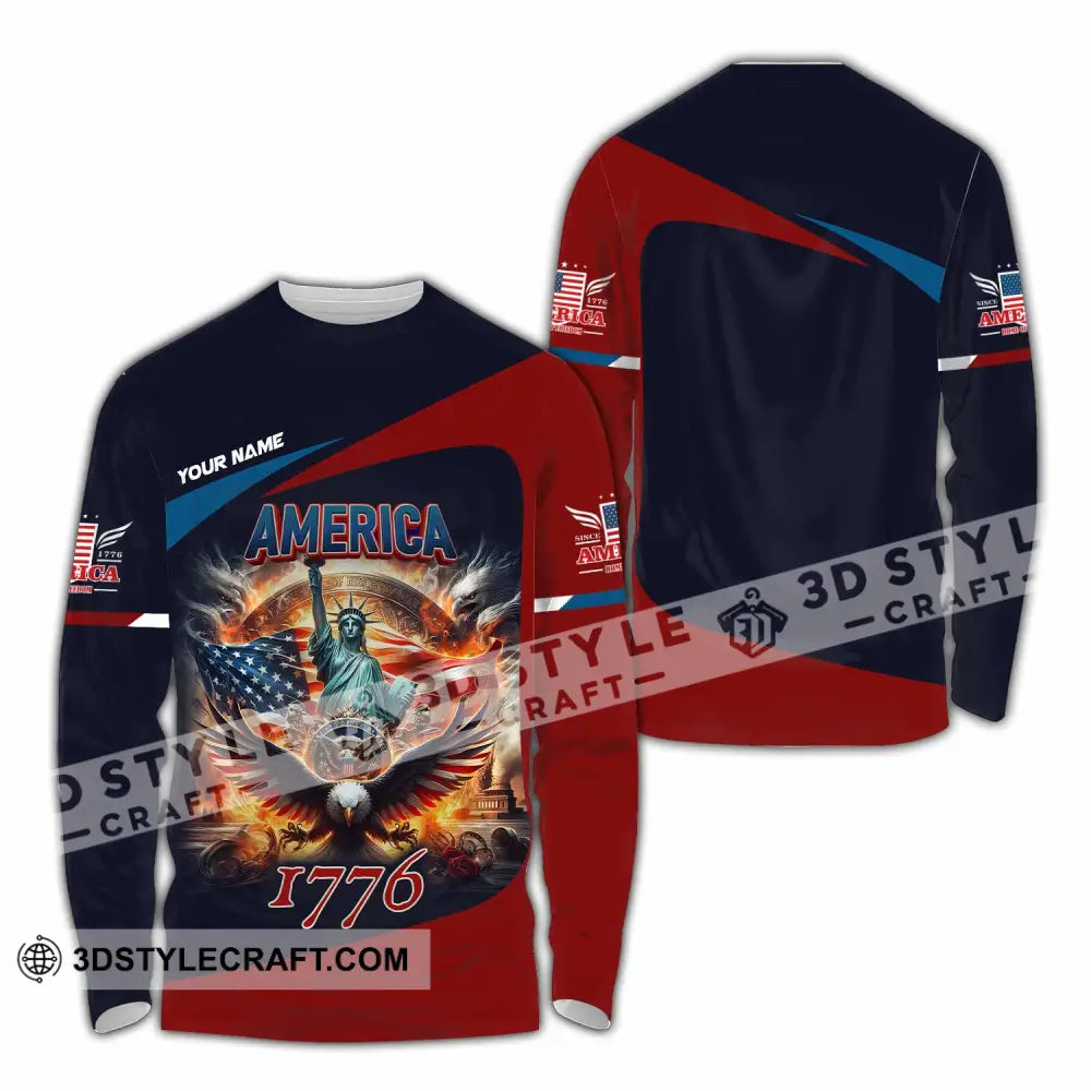 Unisex Shirt - Custom America 1776 Shirt Long Sleeve Shirt / S T-shirt