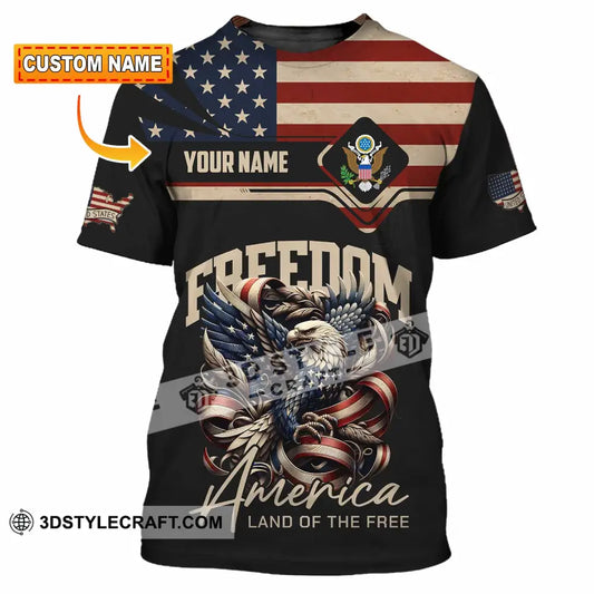 Unisex Shirt - Custom America Land Of The Free 3D Shirt T-shirt