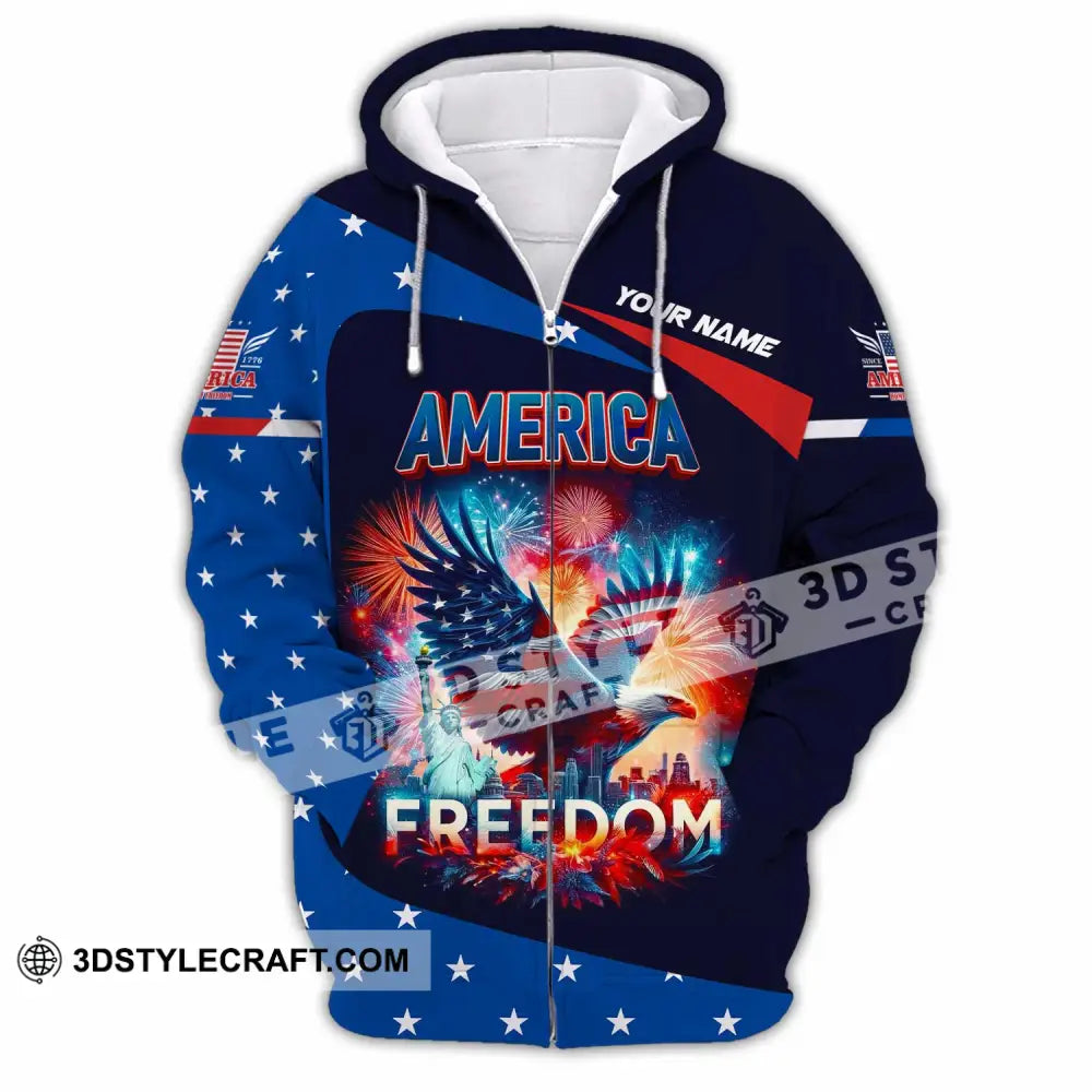 Unisex Shirt - Custom America Shirt Zipper Hoodie / S T-shirt