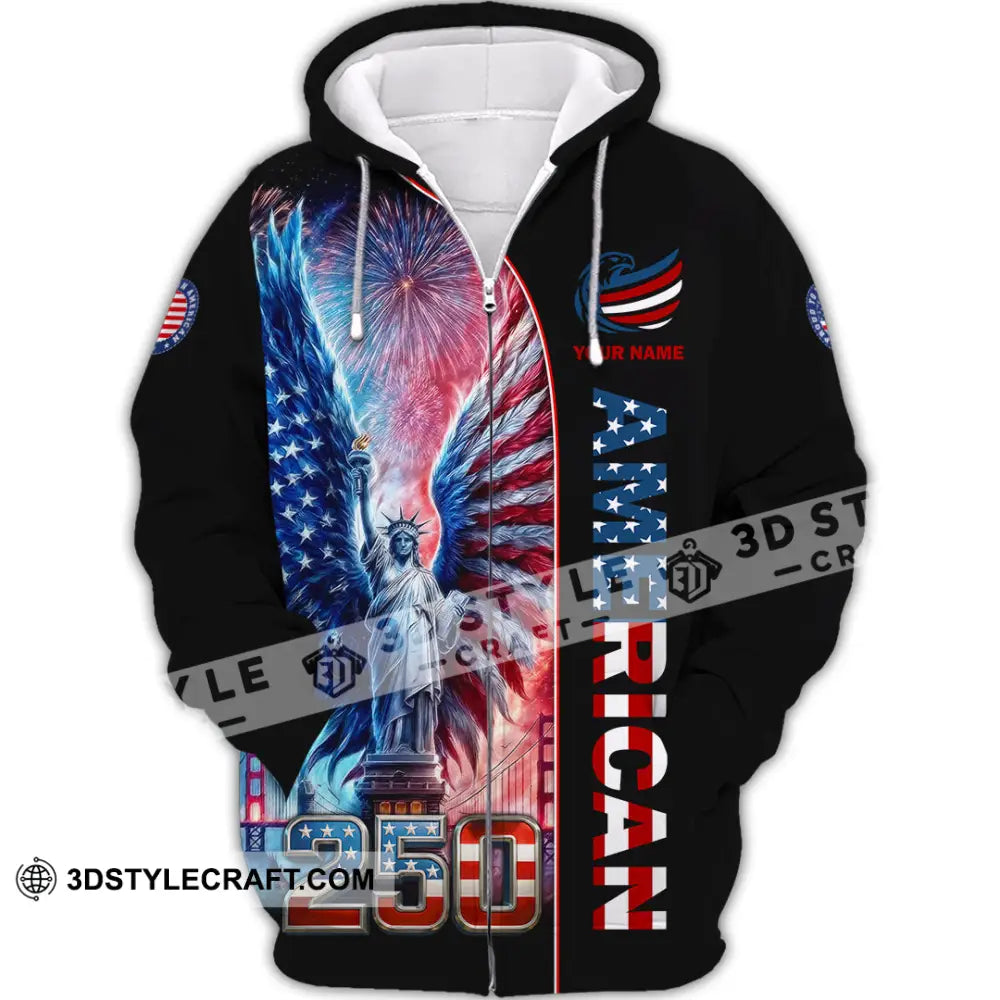 Unisex Shirt - Custom American 250 3D Shirt Zipper Hoodie / S T-shirt