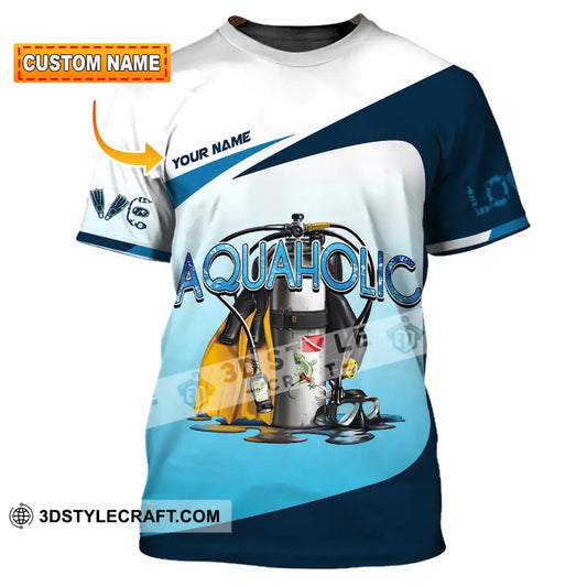 Unisex Shirt - Custom Aquaholic Scuba Diving Diver Shirt T-shirt