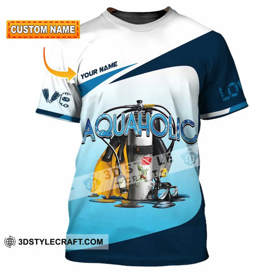 Unisex Shirt - Custom Aquaholic Scuba Diving Diver Shirt style option 1