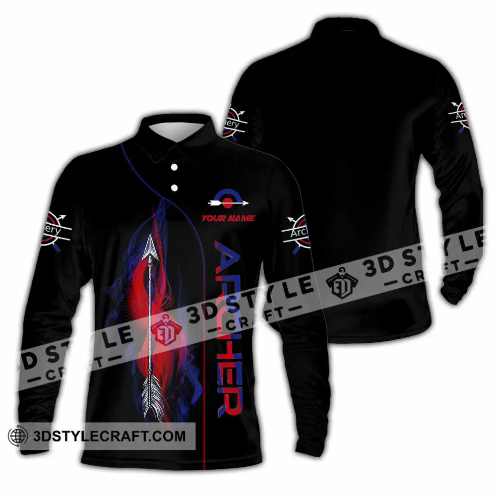 Unisex Shirt - Custom Archer 3D Shirt Long Sleeve Polo / S T-shirt