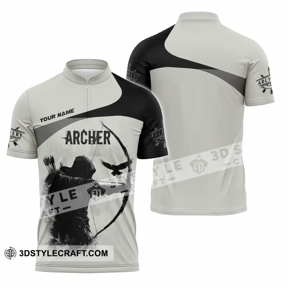 Unisex Shirt - Custom Archer Shirt Zipper Polo Shirt / S T-shirt