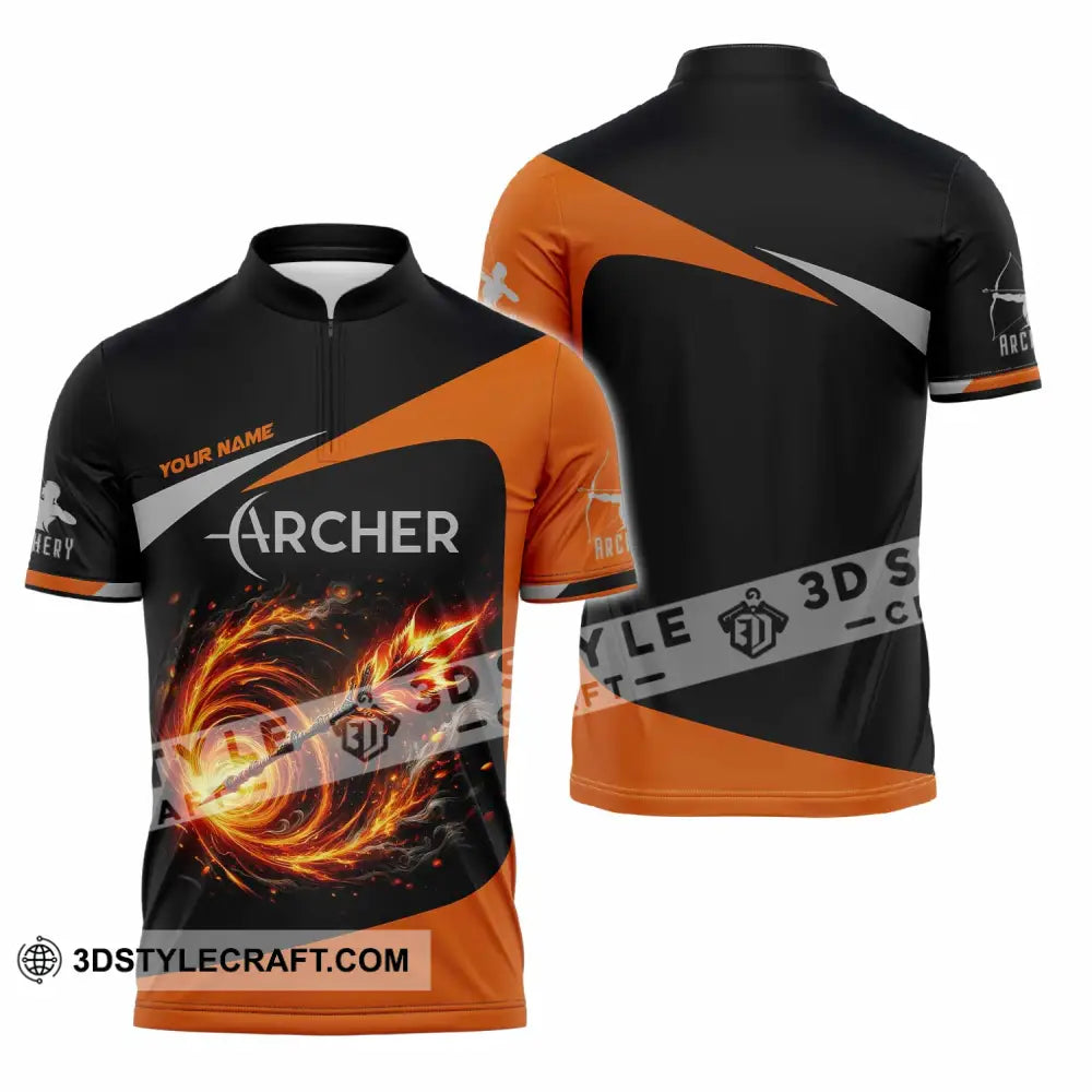 Unisex Shirt - Custom Archer Shirt Zipper Polo Shirt / S T-shirt