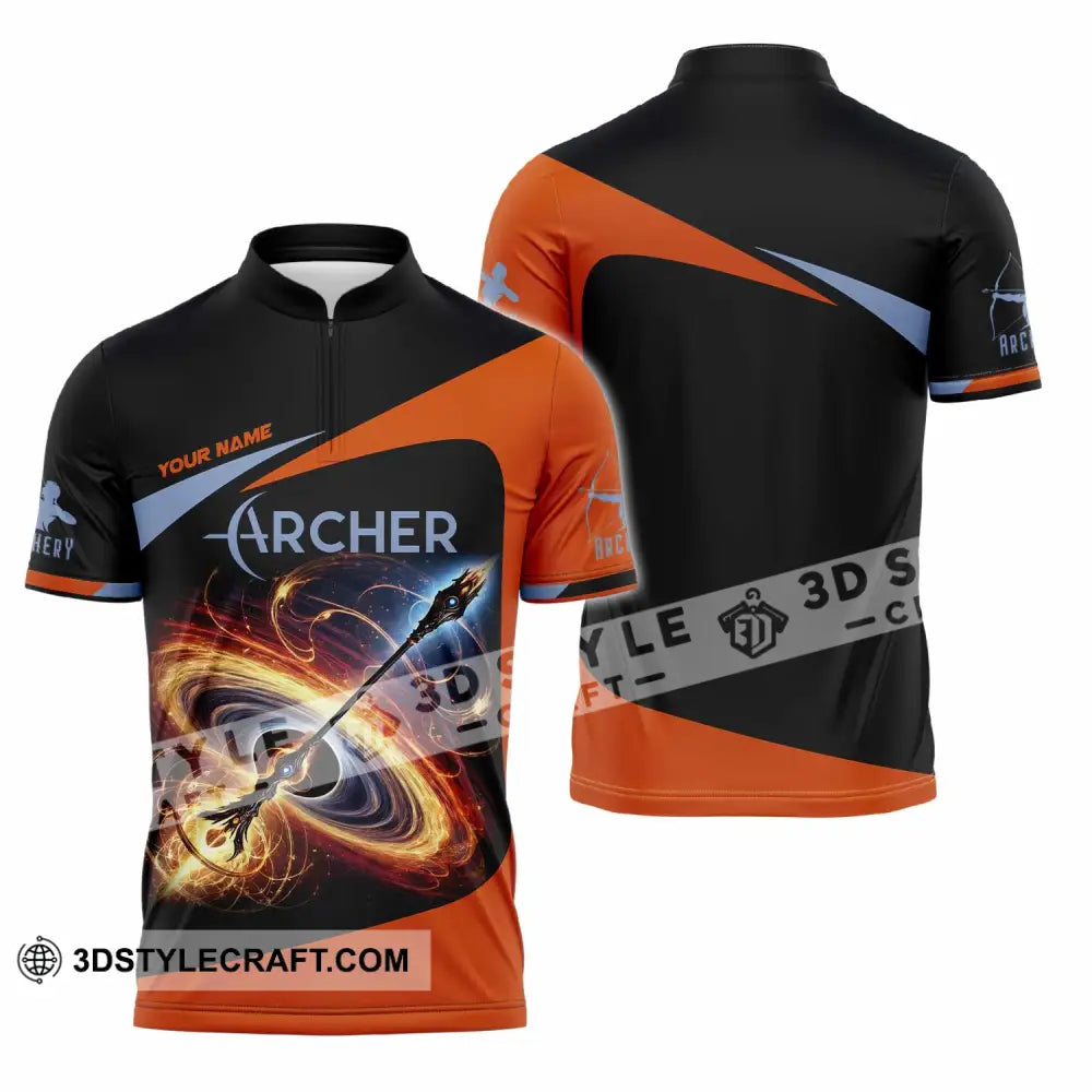 Unisex Shirt - Custom Archer Shirt Zipper Polo Shirt / S T-shirt